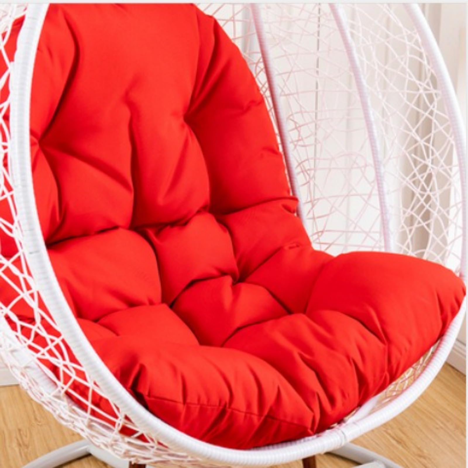 Cojín para silla de huevo, cojín redondo/respaldo para asiento colgante, 120 x 80 cm, cojín para silla colgante, cojín para polirratán/ratán, hamaca para interior y exterior, mecedora para