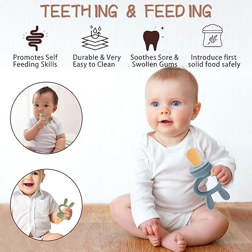 Miniatura 6 de WAJIAYON Moldes de paletas de leche materna para bebés y alimentador de frutas para bebés, recipientes de almacenamiento de bandeja de congelador de