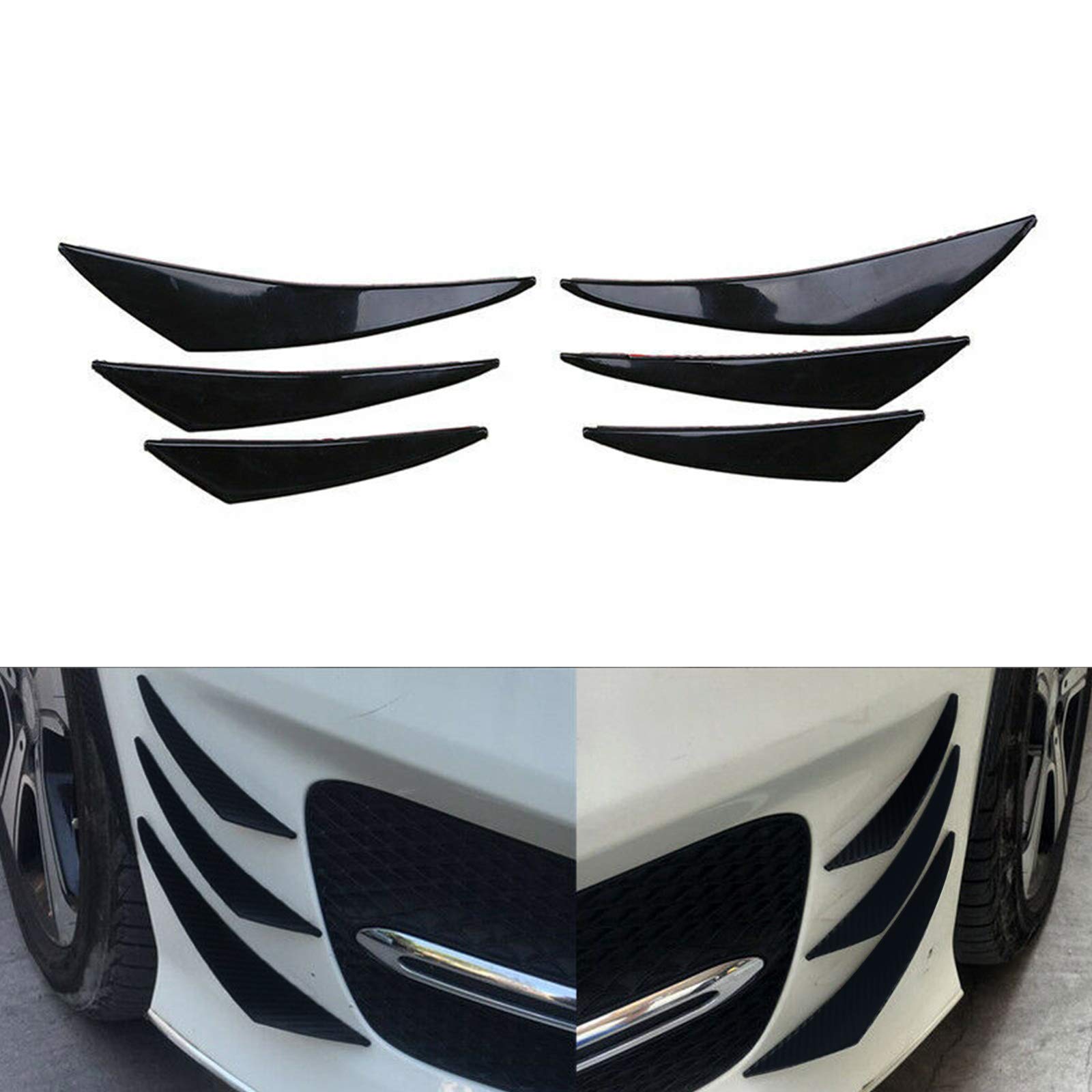 Amazon | Bruce & Shark 6個 汎用 カー/オートフロントバンパーフィン 