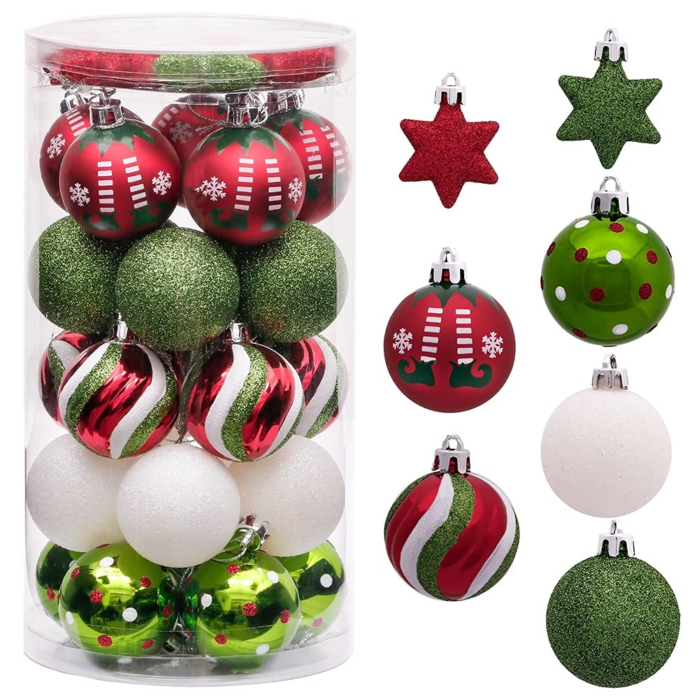 YUHINN Adornos Navidad 35 unids 5 cm Bolas de Navidad Ornamento Multicolor Colgantes de árboles Colgantes de la Navidad Navidad Decoración for el hogar Año Nuevo Decoración Navideña (Color : Style 8)