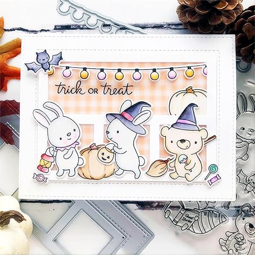 Miniatura 4 de Juego de sellos y troqueles transparentes para fiesta de Halloween, para hacer tarjetas, plantillas de corte para álbumes de recortes, álbum de