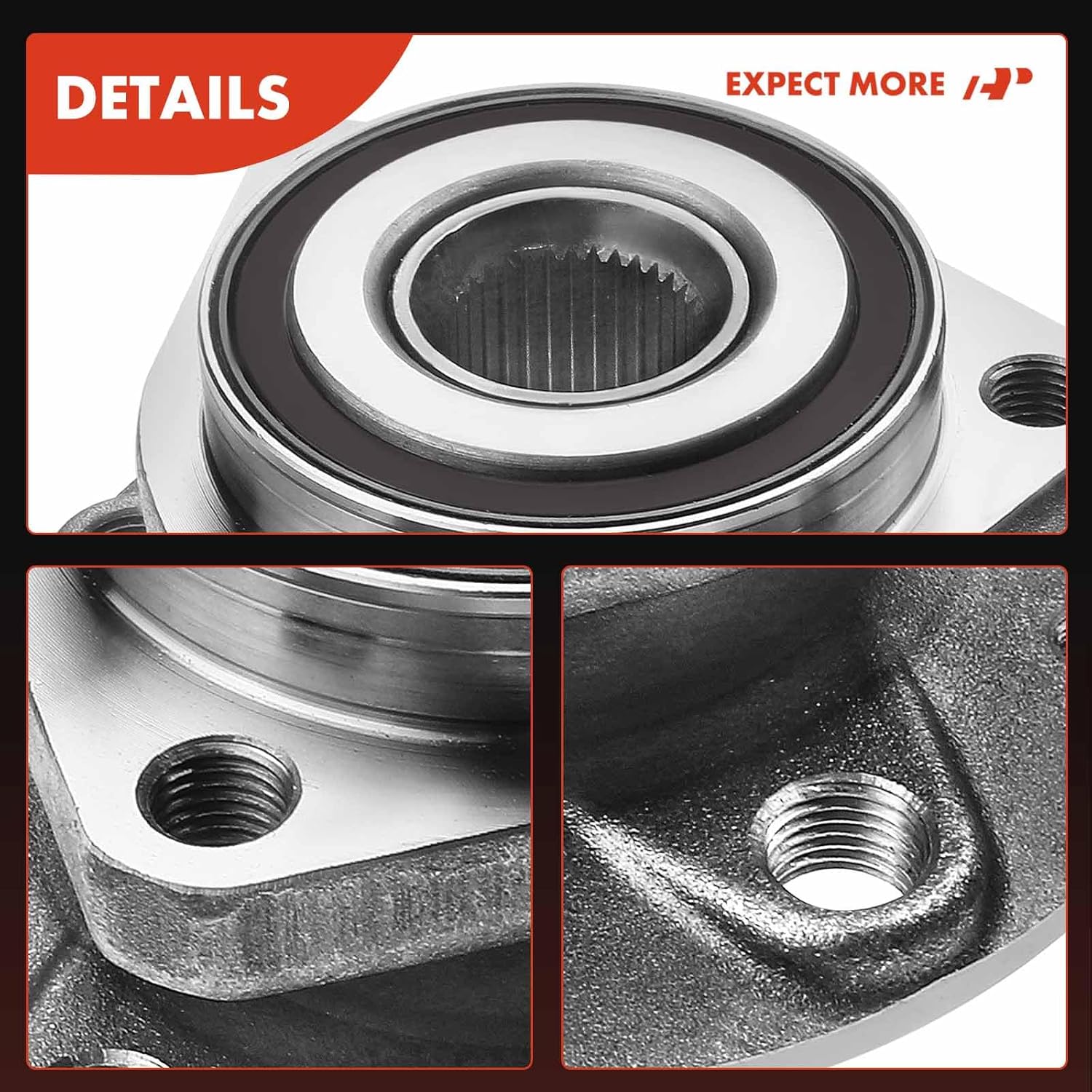 A-Premium Front or Rear Wheel Bearing and Hub Assembly Compatible with Audi A3, A3 Quattro, A3 Sportback e-tron, RS3, S3, Volkswagen Golf Alltrack, Golf R, Golf SportWagen