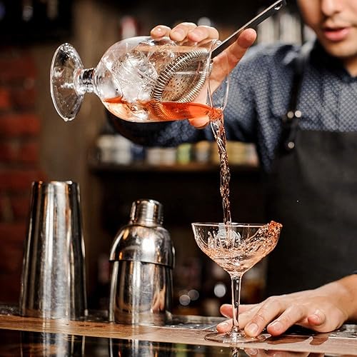 Miniatura 6 de Esmula Juego de coctelera de 8 piezas, kit de barman de acero inoxidable, kit profesional de mezcla de Martini, juego de herramientas de bar