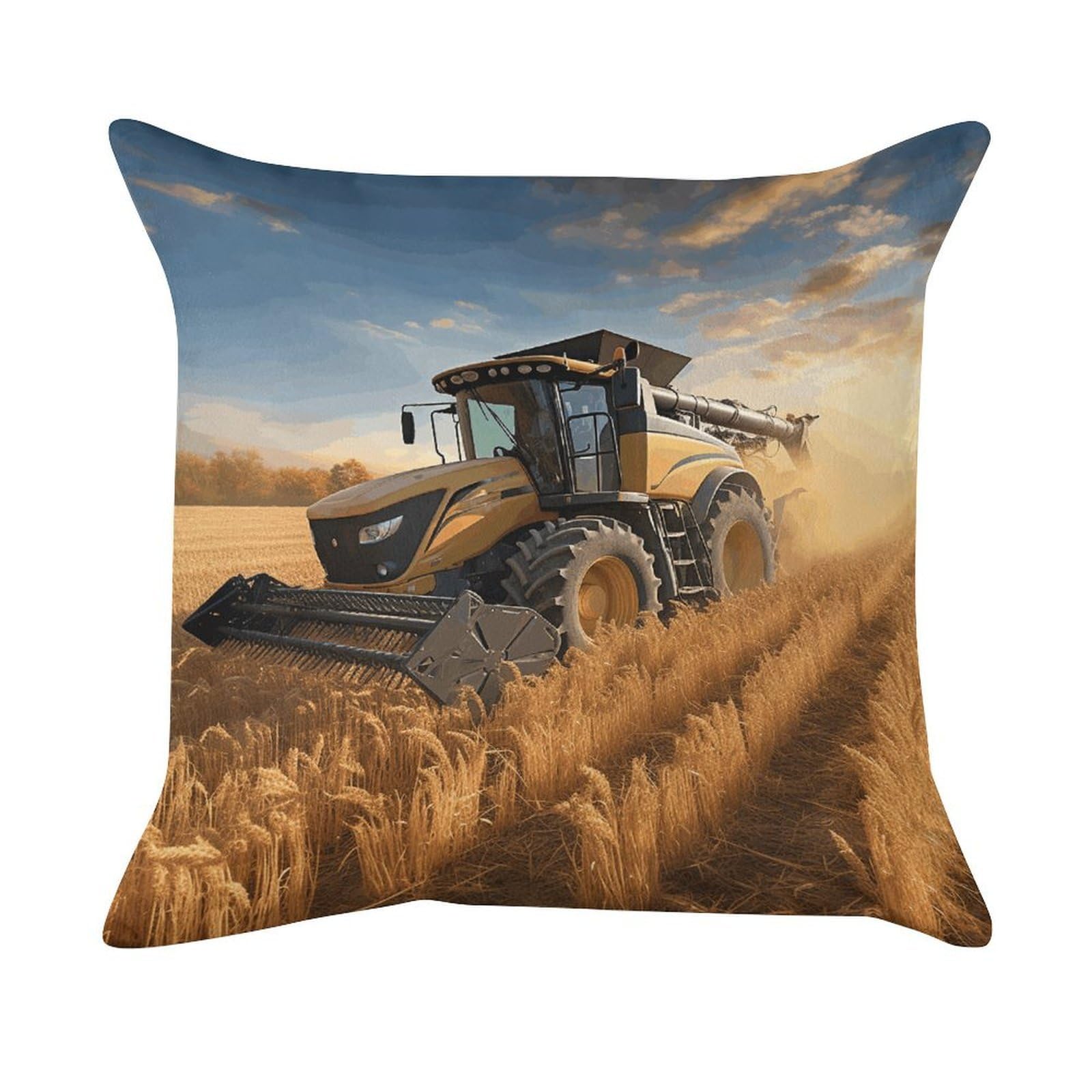 VstaDank Farm Tractor Harvest Pillow Covers Super Soft Pillow Cases Square Throw Pillowcase Decorative Luxury Cushion Cases Velvet Lumbar Pillow Shells with Zipper for All Seasons