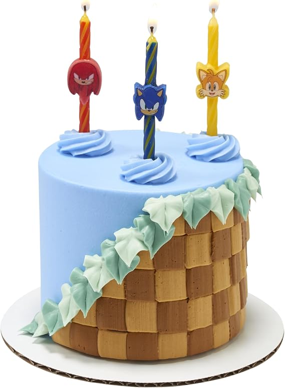 Sonic The Hedgehog Cake Candles | 6 Birthday Cake Candles Featuring Sonic, Knuckles, Tails, for Sonic Party