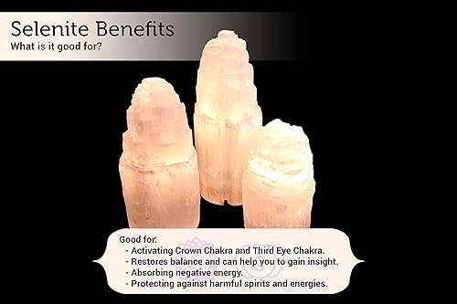 Miniatura 6 de Selenite - Lámpara de cristal natural y fabricada en Marruecos, incluye bombilla y cable con interruptor de atenuación  Torre Iceberg curativa