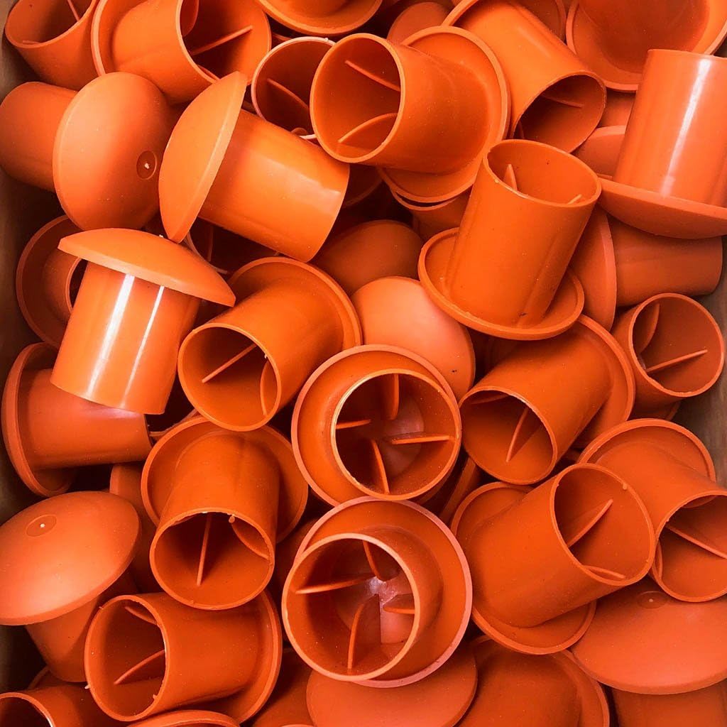 🔥 Crazy Deals MYCS Rebar Mushroom Cap (250 Pack) - Rebar Size: #3-#7, 10M-25M, Safety Orange