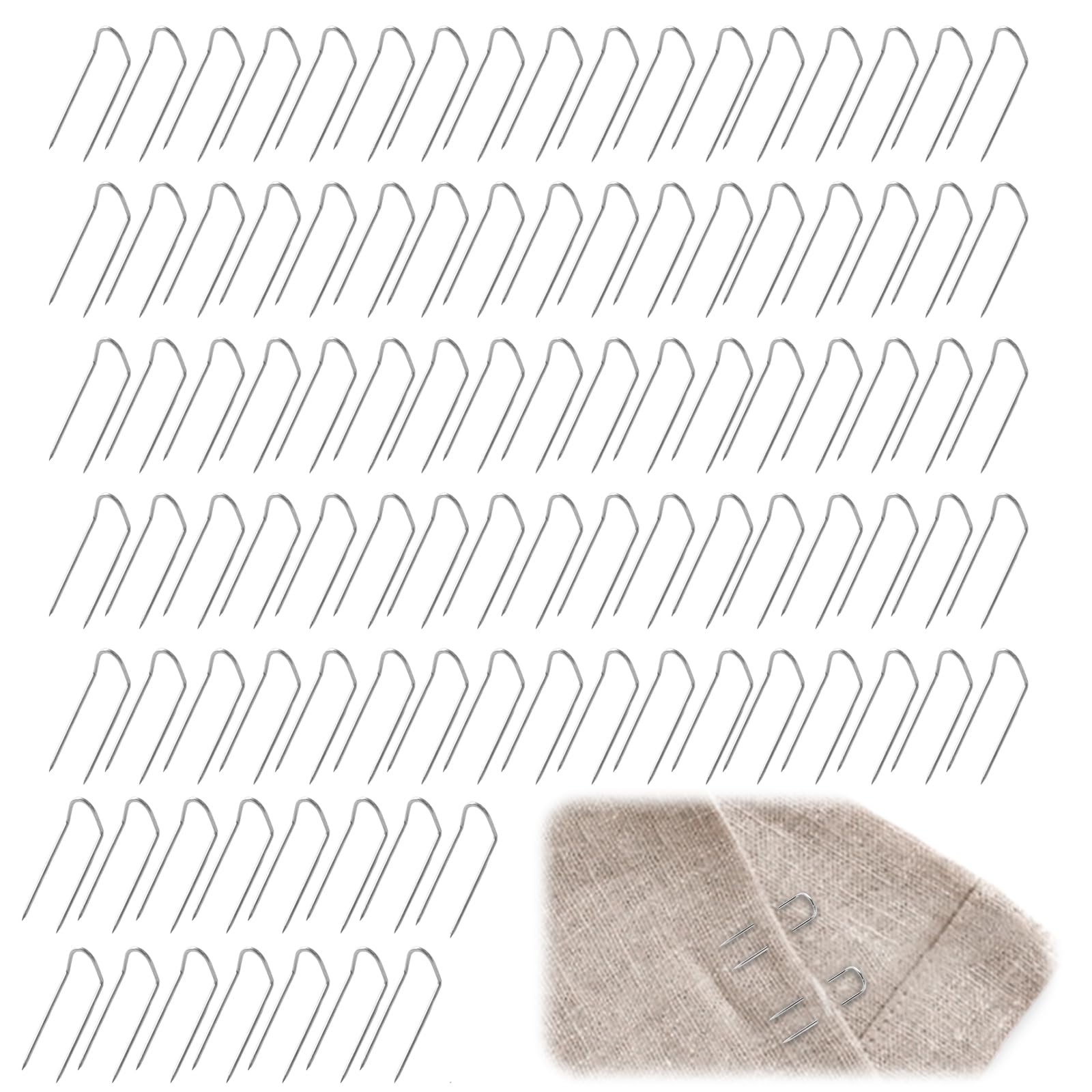 100 Pcs Mossing Pins, 21mm Sewing U-Pins | Fork Double Blocking Pin | Floral Craft U Pin Wreath Floristry Supplies for Sewing Floristry Oasis Foam Funeral Tributes