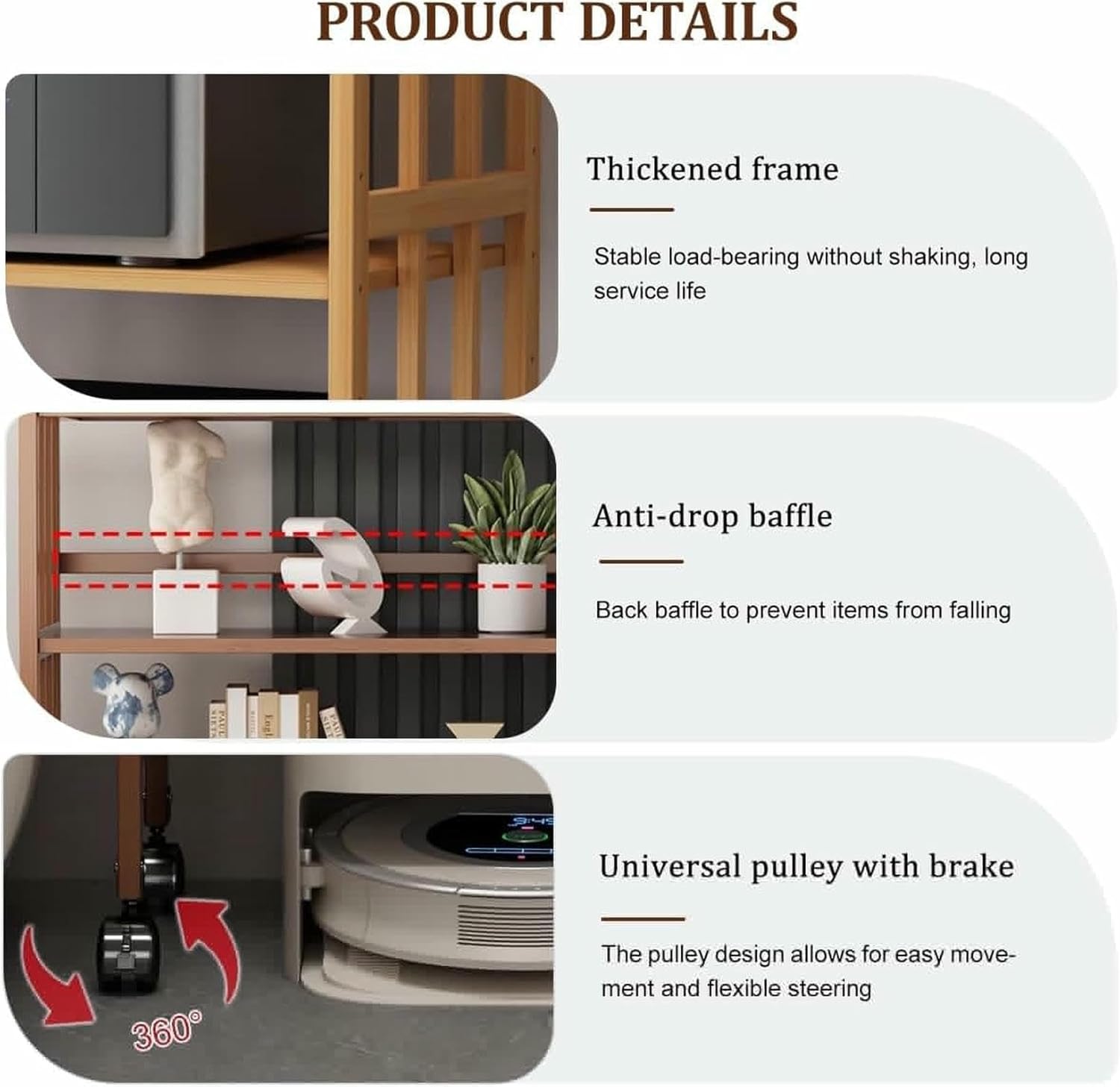 Robot Vacuum Stand Cabinet,Storage Rack Above The Sweeping Robot,Accent End Table with Wheels,End Table Modern Sofa Table,for Living Room Home Office Kitchen