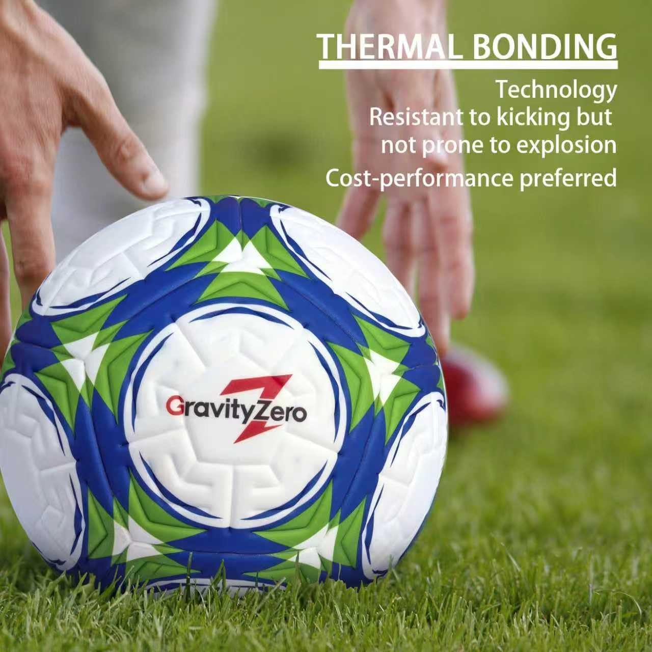 GravityZero Soccer Ball Size 5 with Pump & Needles, Waterproof TPU Leather ，Thermal Bonded Soccer Ball, Seamless Surface, Professional Training and Official Match Ball for Adults and Youths