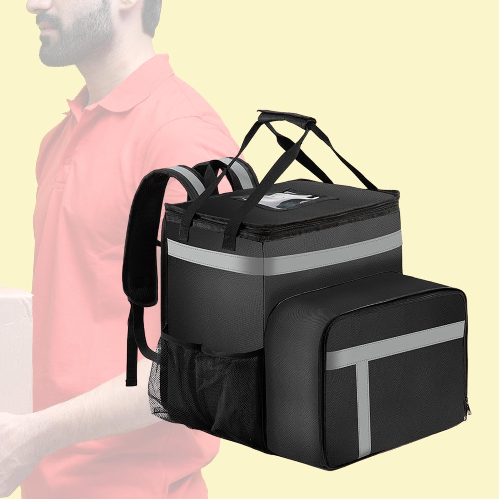 Mochila para Reparto de Comida, Mochila Isotérmica para Reparto de Comida, Bolsa de Transporte de Alimentos, Bolsa Isotérmica para Fiestas de Camping.