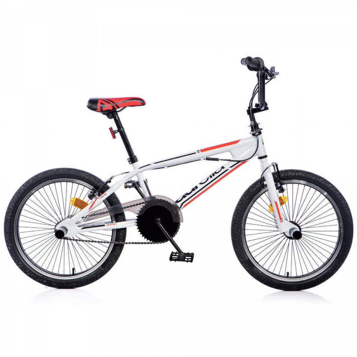 Dino Bikes BMX 20" Adulti Unisex BMX Metallo Nero, Rosso Bicicletta (Propenso, BMX, Metallo, Nero, Rosso, 50,8 cm (20"), Catena)