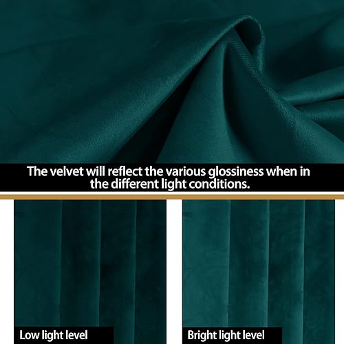 Miniatura 4 de BONZER - Cortinas 100 % opacas para dormitorio, terciopelo grueso de alta calidad, 95 pulgadas de largo con aislamiento térmico, ahorro de energía,