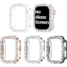 Goton 4-Pack Bling Case for Apple Watch Protector 41mm Series 9/8/7, Women Diamond Rhinestone Bumper for iWatch Cover Accessories 41 mm
