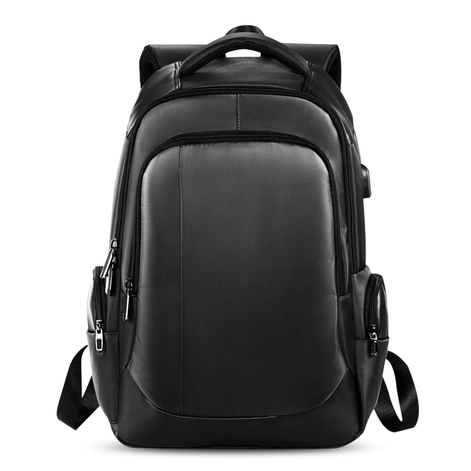FANDARE Zaino Unisex con Porta USB - Borsa per Computer 15.6 Pollici, Universitaria da Scuola e Lavoro, Impermeabile Poliestere Nero