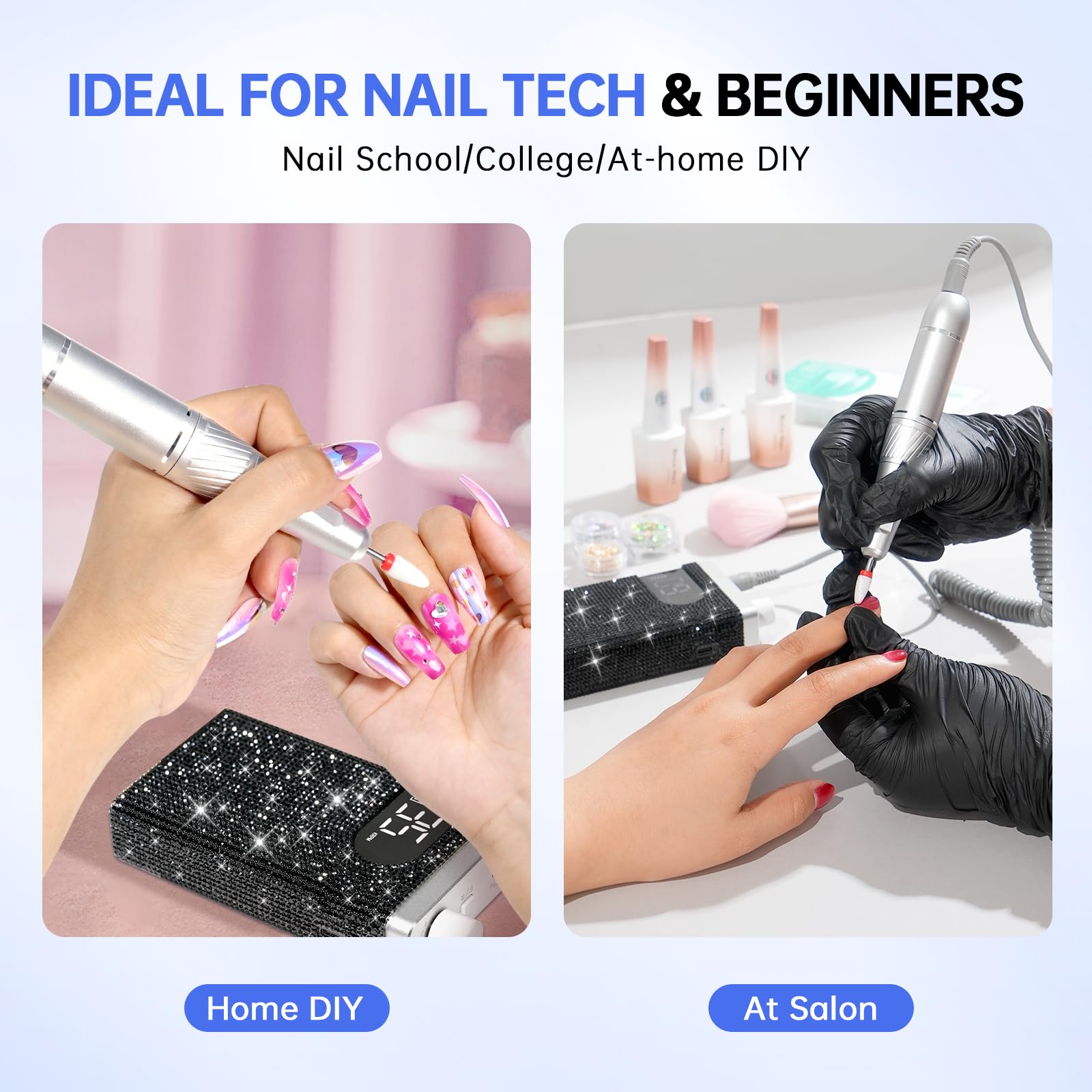 CHRISTINE SHELLY Cordless Electric Nail Drill, 35000 RPM