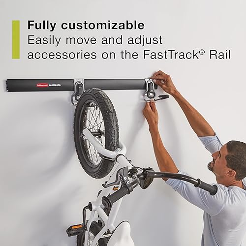 Miniatura 5 de Rubbermaid FastTrack - Ganchos de almacenamiento de garaje, kit de ganchos todo en uno y organizador de herramientas, 8 piezas, resistentes para