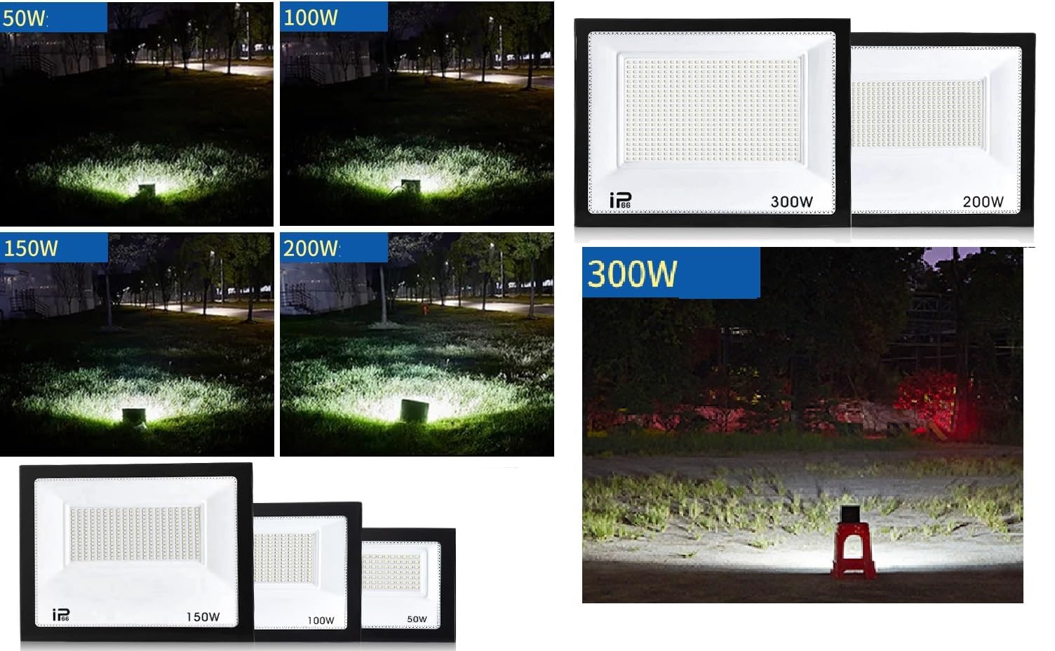 Amazon.co.jp: 【買い得2台】300W IP66防水 LED 投光器 作業灯35000ml