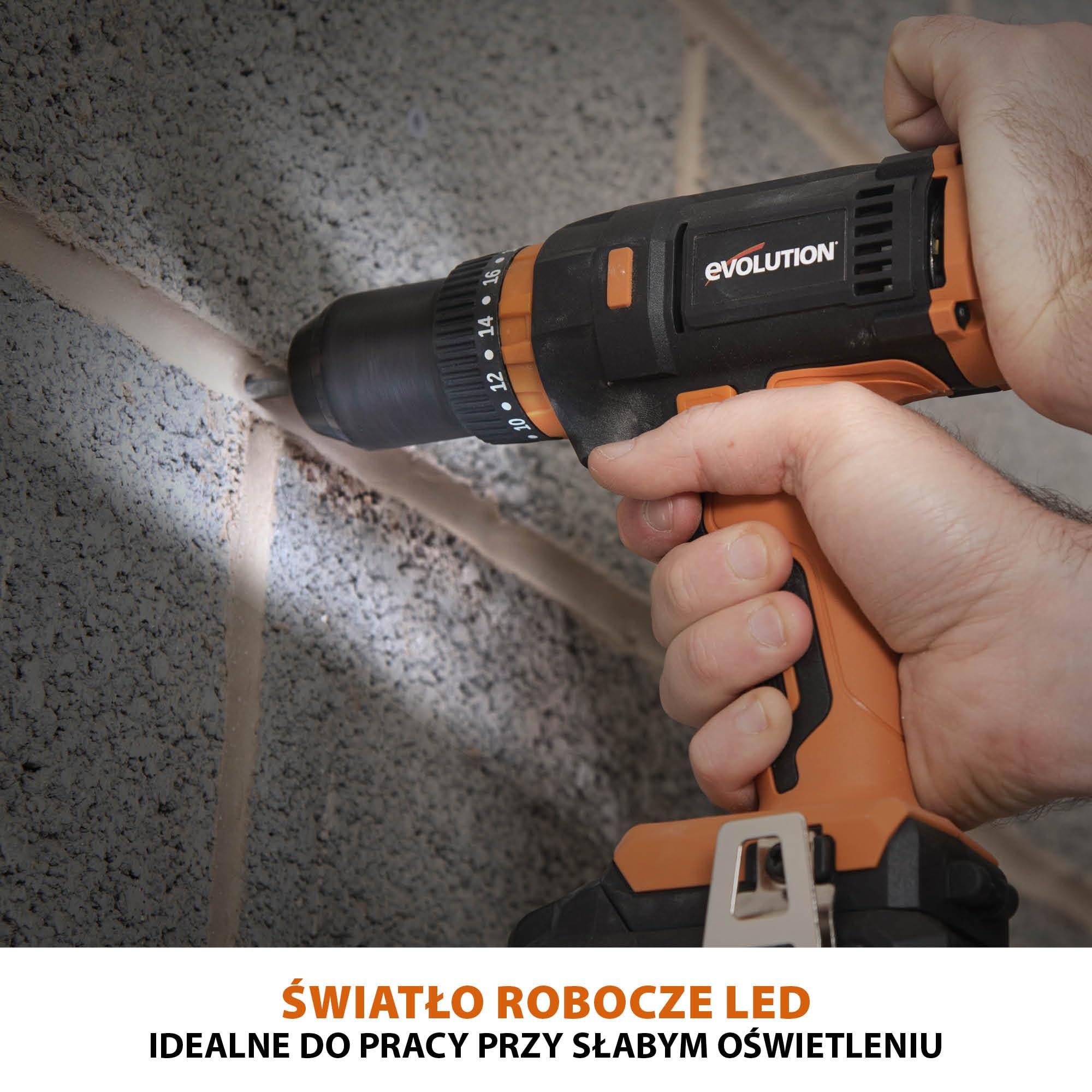 Evolution Power Tools Bezprzewodowa wiertarko-wkrętarka kombi R13CMB-Li ze zmienną prędkością i zaczepem do paska, kompatybilna z Erbauer 18v EXT, Bateria i ładowarka w zestawie