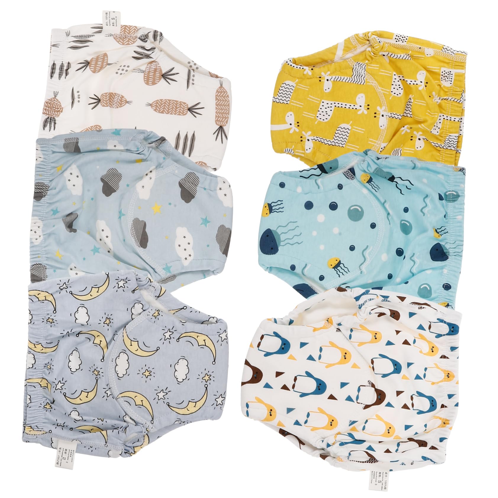 Culottes D’apprentissage Propreté en Coton, 6 Pièces, Réutilisables et Lavables, Design Anti-fuite, pour Bébé 0-9kg