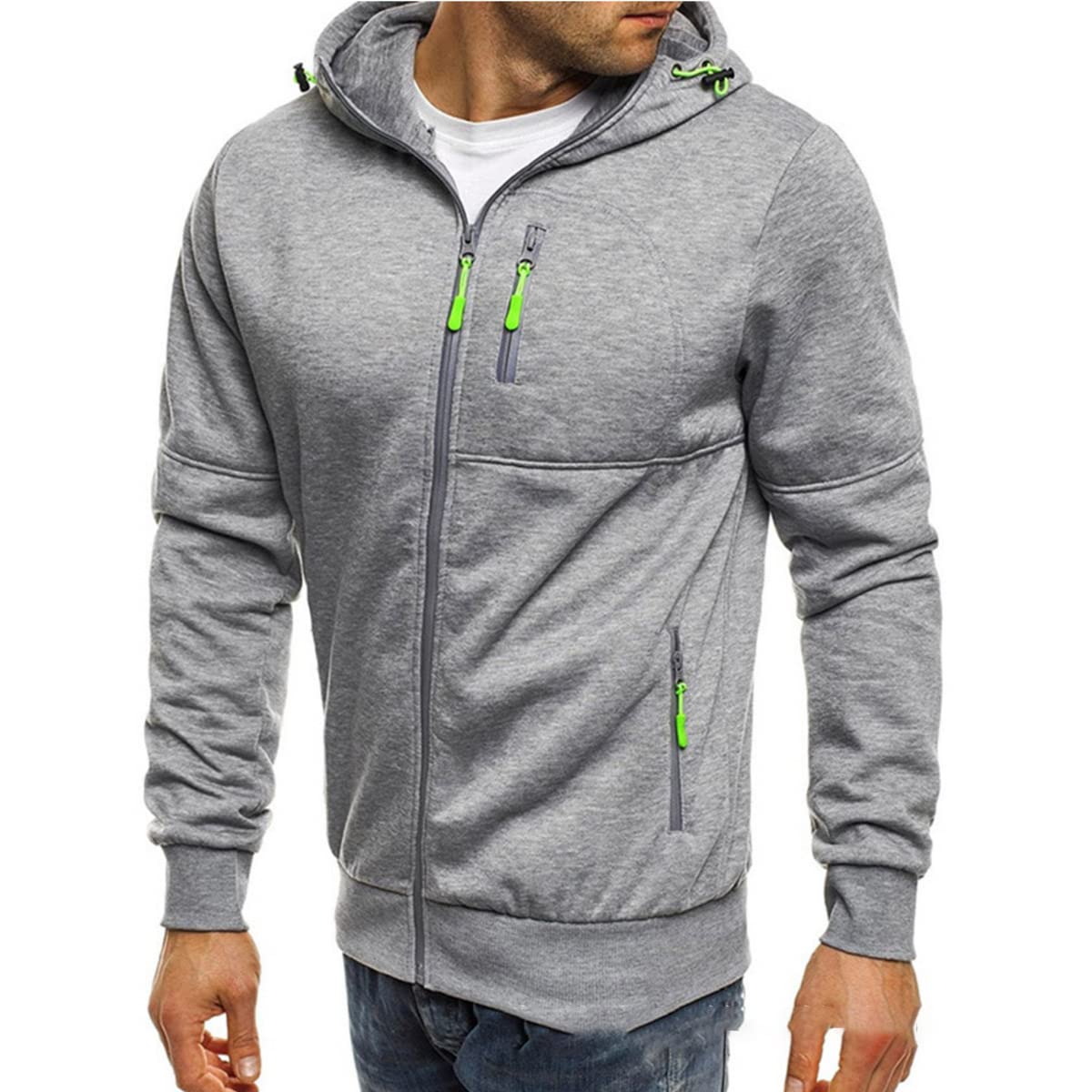 Vestes pour homme W.R.C Sweat à capuche en polaire décontracté Cardigan zippé Coton Sweat à capuche Vêtements de sport