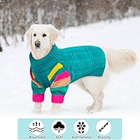 Vista 4 de Suéteres para perros de tamaño grande de invierno, suéter de cuello alto extra grande para perros machos y hembras, suéter cálido de Navidad