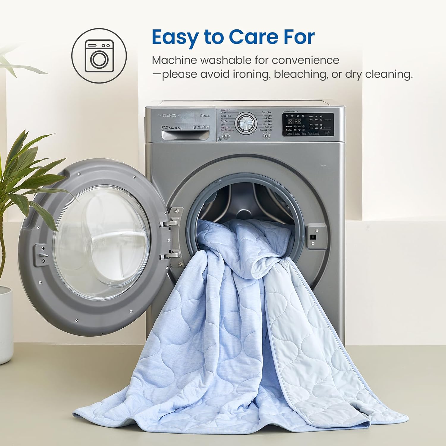 Cozy Bliss Cooling Dual-Sided Blanket for Hot Sleepers, Q-Max>0.46 Lightweight Soft Breathable Bed Blanket, Double Side Cooling Throw for Night Sweats (Cool Blue, 50"x70") - Image 5