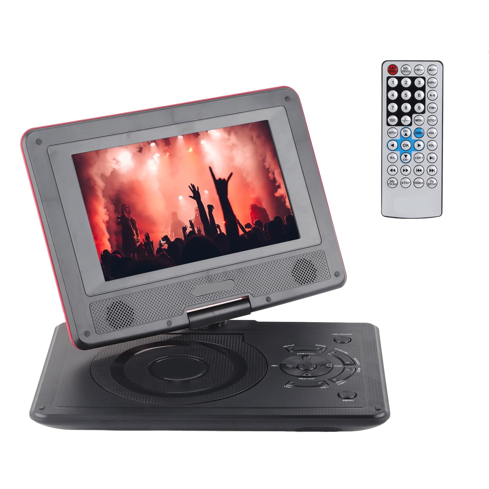 Tragbarer 8,5 Zoll DVD Player für das Auto, DVD Player mit Mehreren Discs und Schwenkbarem HD Bildschirm, Unterstützt USB/SD Karte/Analog TV (EU-Stecker)