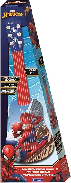 Lexibook, Spider-Man, My First Guitar for children, 6 nylon strings, 21" long, guide included, blue/red, K200SP - 3