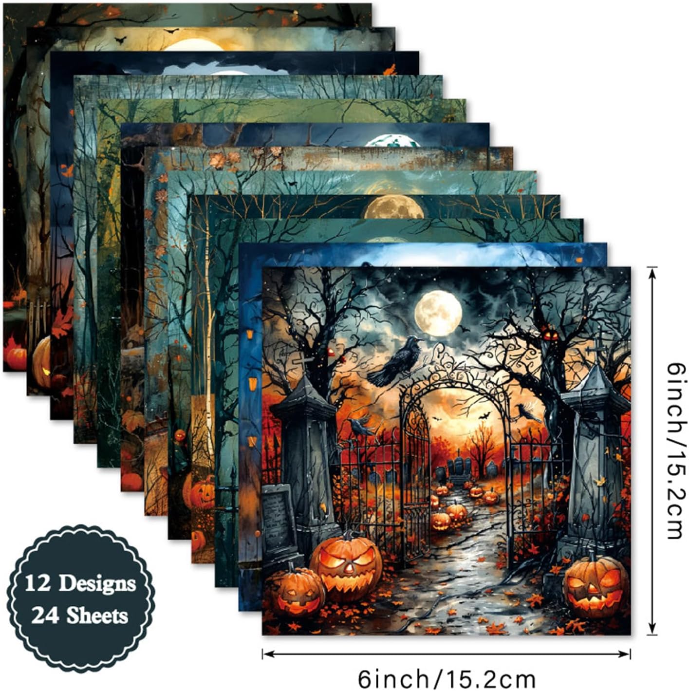 6inch Halloween Scrapbooking Paper Pad Supplies DIY Collage Cardstock