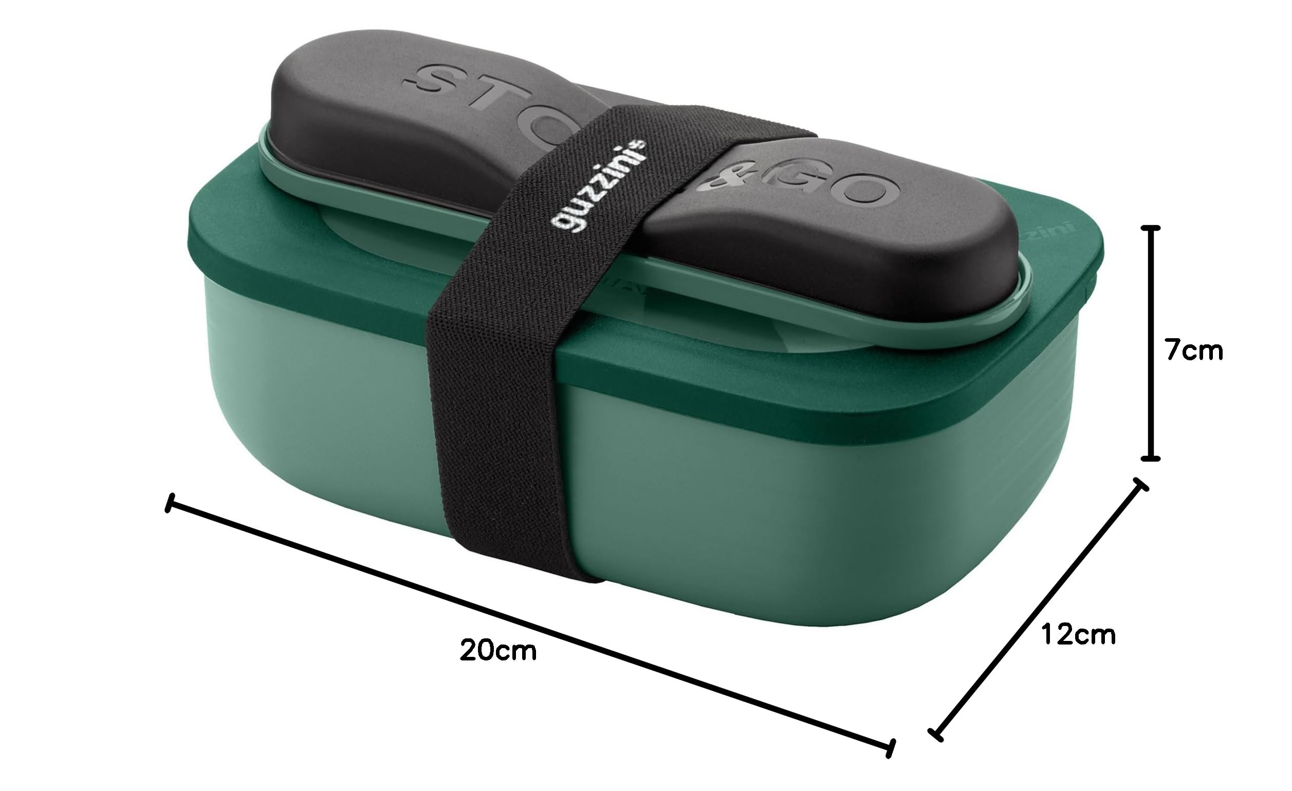 Guzzini Lunch Box con Contenitore 'Store&Go' On The Go, Verde - 171155172