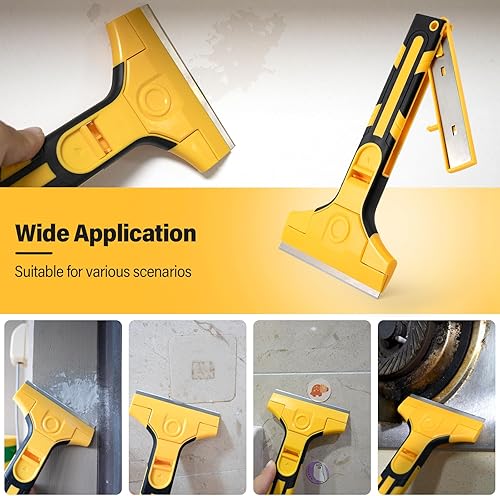 Miniatura 7 de Gomake Herramienta raspadora de hoja de afeitar, pintura de pared, rascador de piso de vidrio con cuchillas de afeitar adicionales para calcomanías,