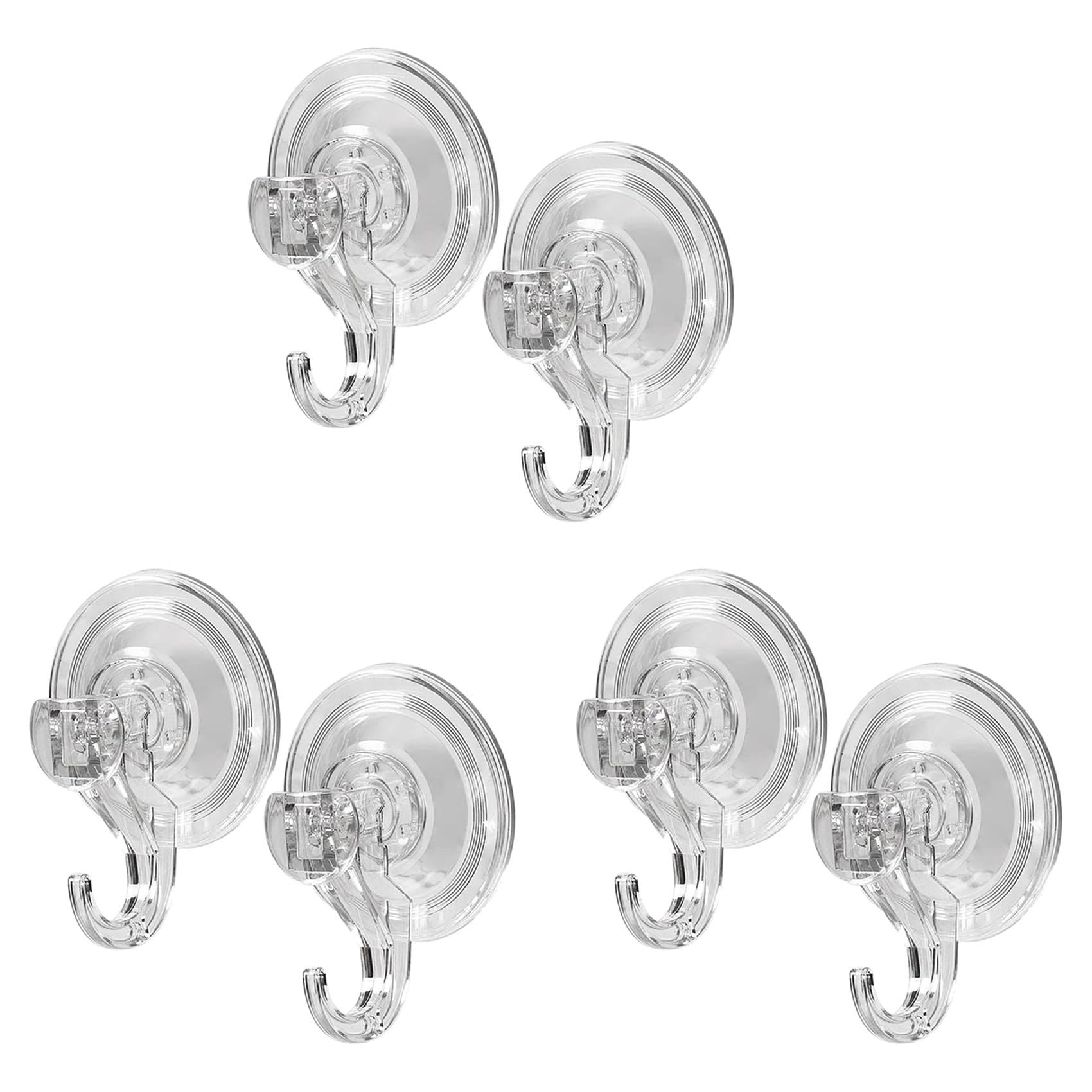 Hndhbfgrt 6X Large Transparent Reusable Heavy Duty Vacuum Suction Cup Hook