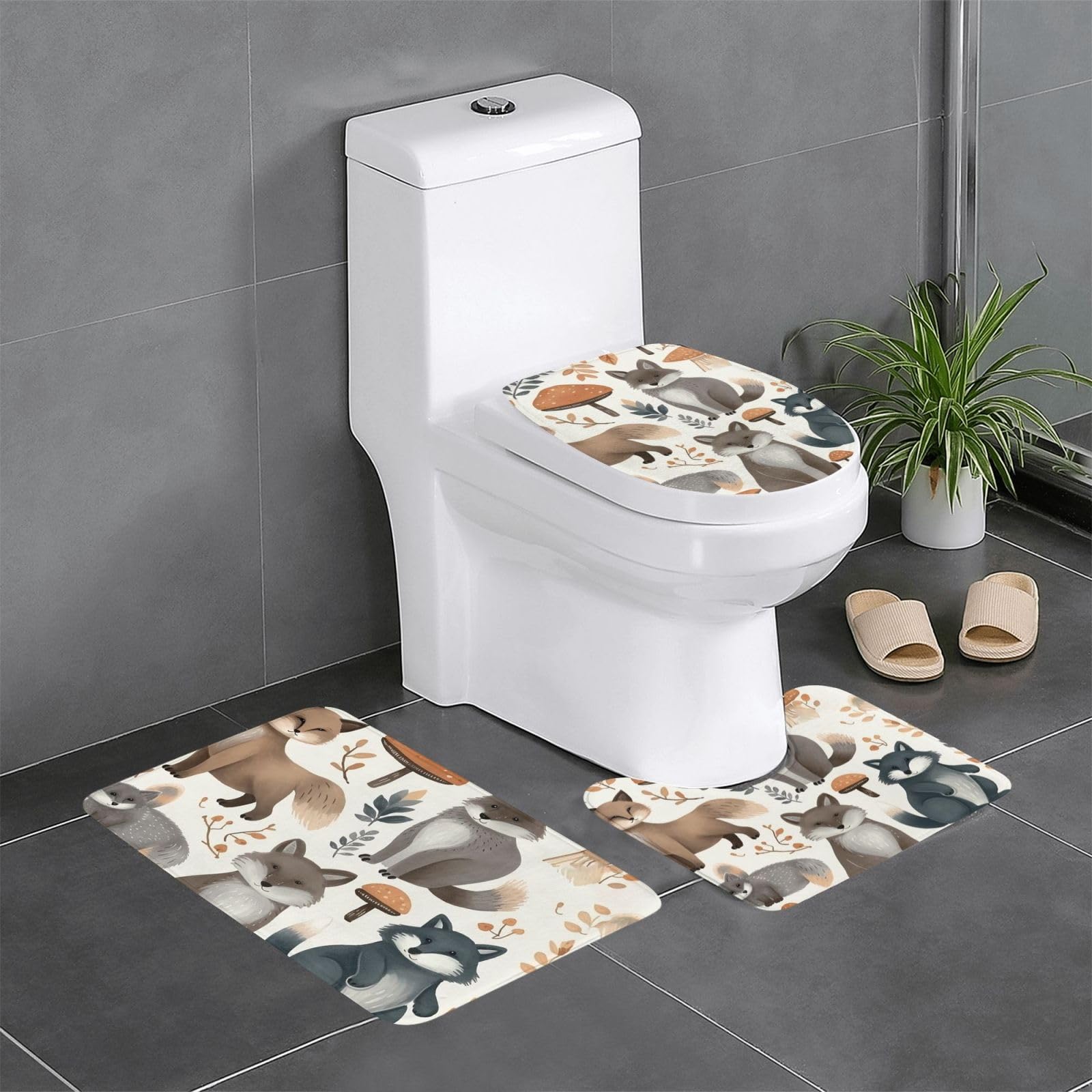 Tapis de bain raton laveur 3 pièces pour créer un nid douillet et réconfortant chez soi