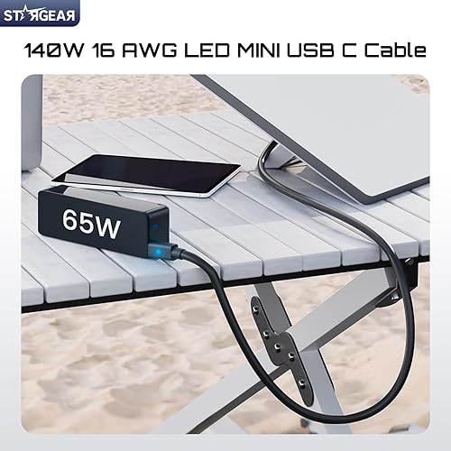 Miniatura 6 de Starlink - Cable mini de 14.4 pies, cable Starlink de 16 AWG con luz indicadora de 140 W USB C a CC, accesorios para Starlink funciona con fuente PD