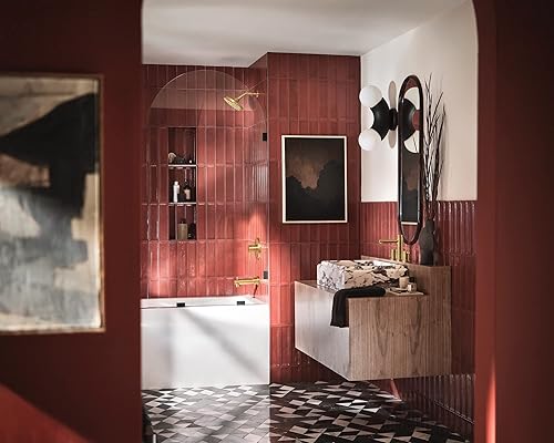 Miniatura 2 de Moen Align 172656BG - Boquilla desviadora de conexión de ajuste deslizante de 12 pulgada de oro cepillado