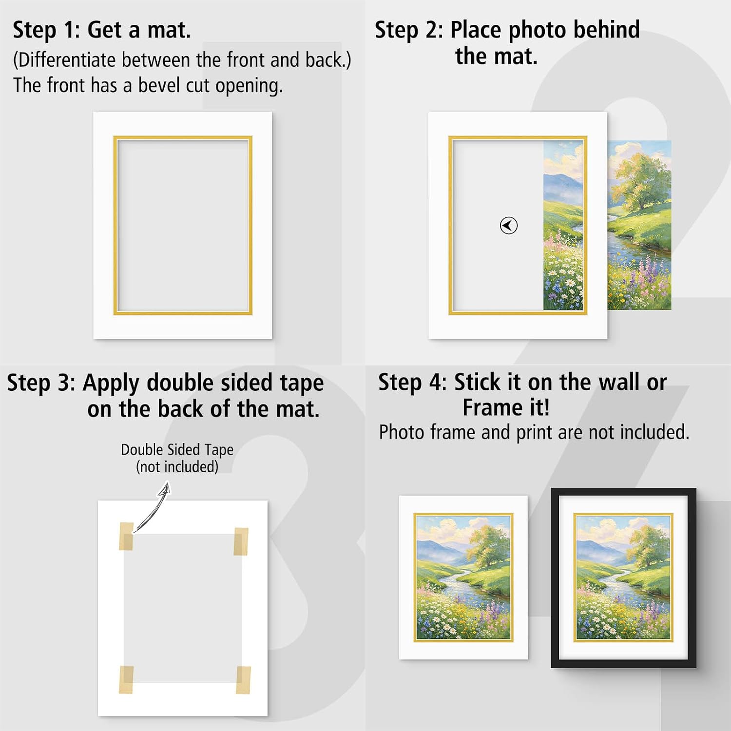Golden State Art 10 Pack 11x14 Double Mats for 8.5x11 Pictures Certificates