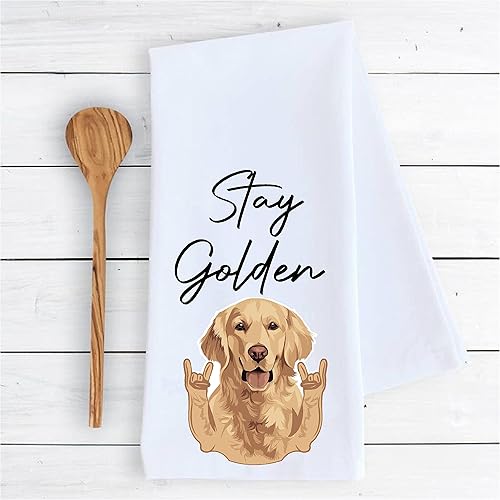 Miniatura 2 de Kitchen dish towel Stay Golden Retriever pet funny cute Kitchen Decor drying cloth100% COTTON