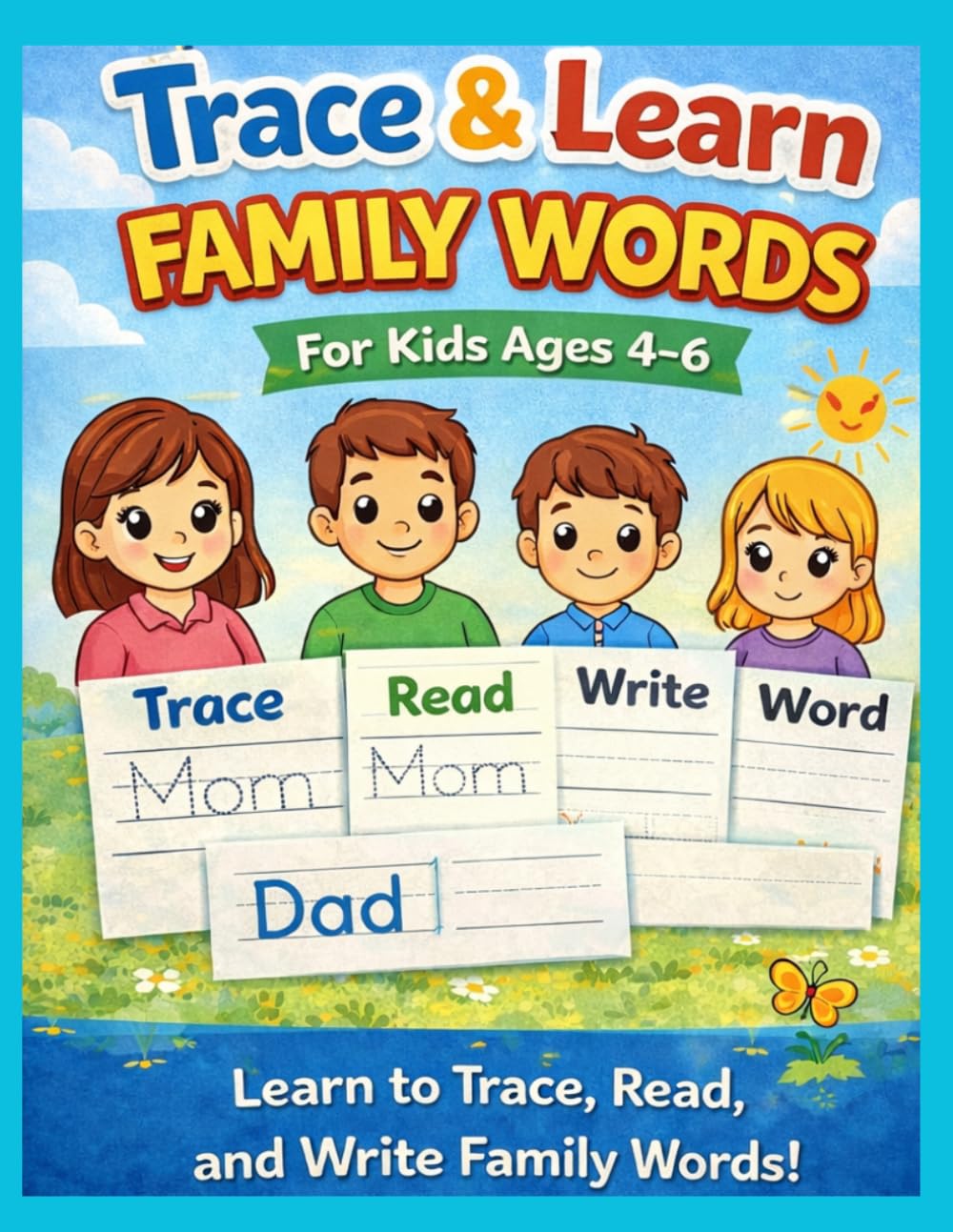 Trace & Learn Family Words for Kids Ages 4–6: Tracing, Reading, and Writing Workbook for Preschool and Kindergarten