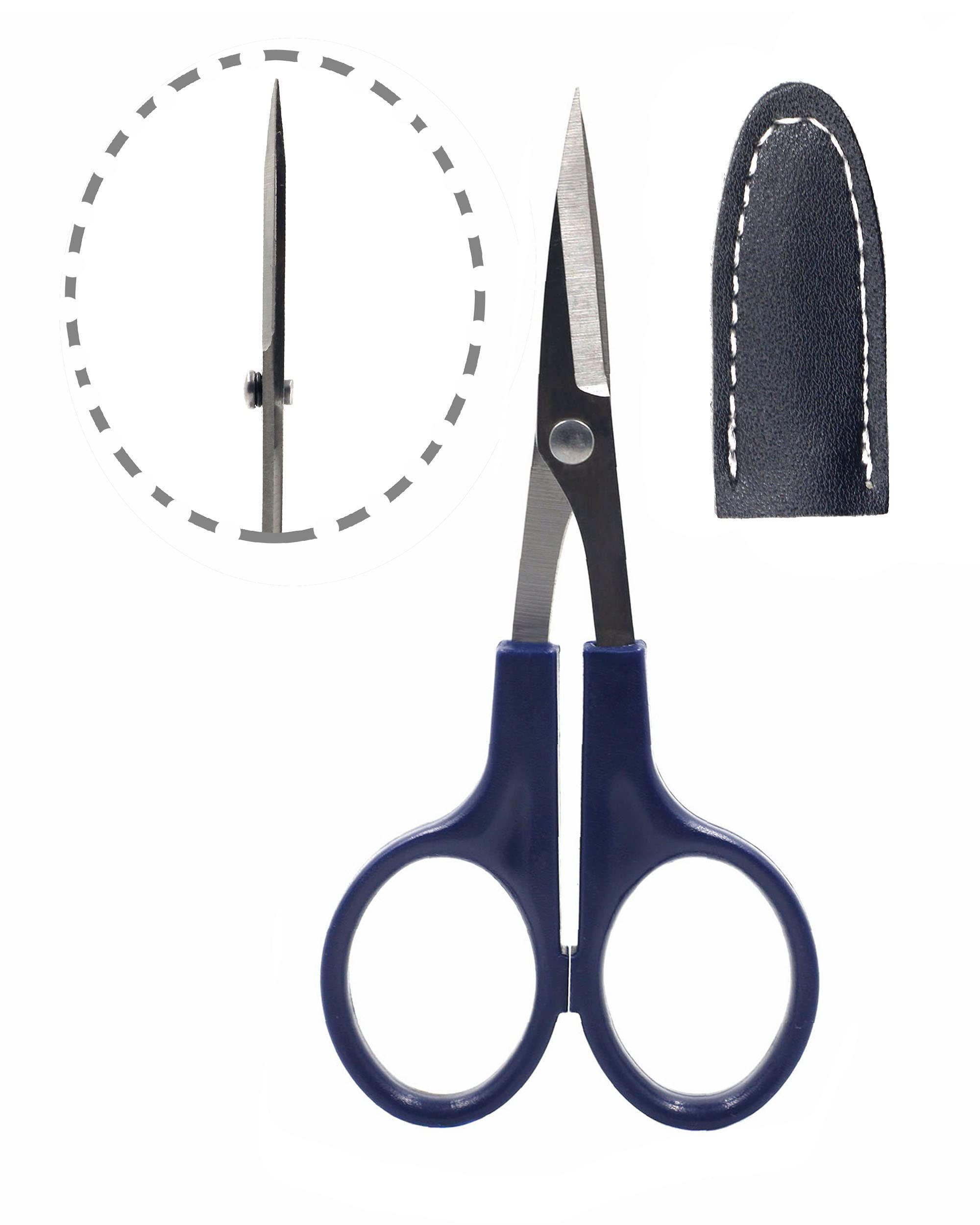 Sanka Cutwork Scissors, Blue Scissors, 4.7 inches (120 mm), Ambidextrous, Sharp Cutting, Handicrafts, Tailoring, Tsumami Craft, Thread Cutting, Embroidery, Patchwork, Fabric Cutting, Compact : Hobbies
