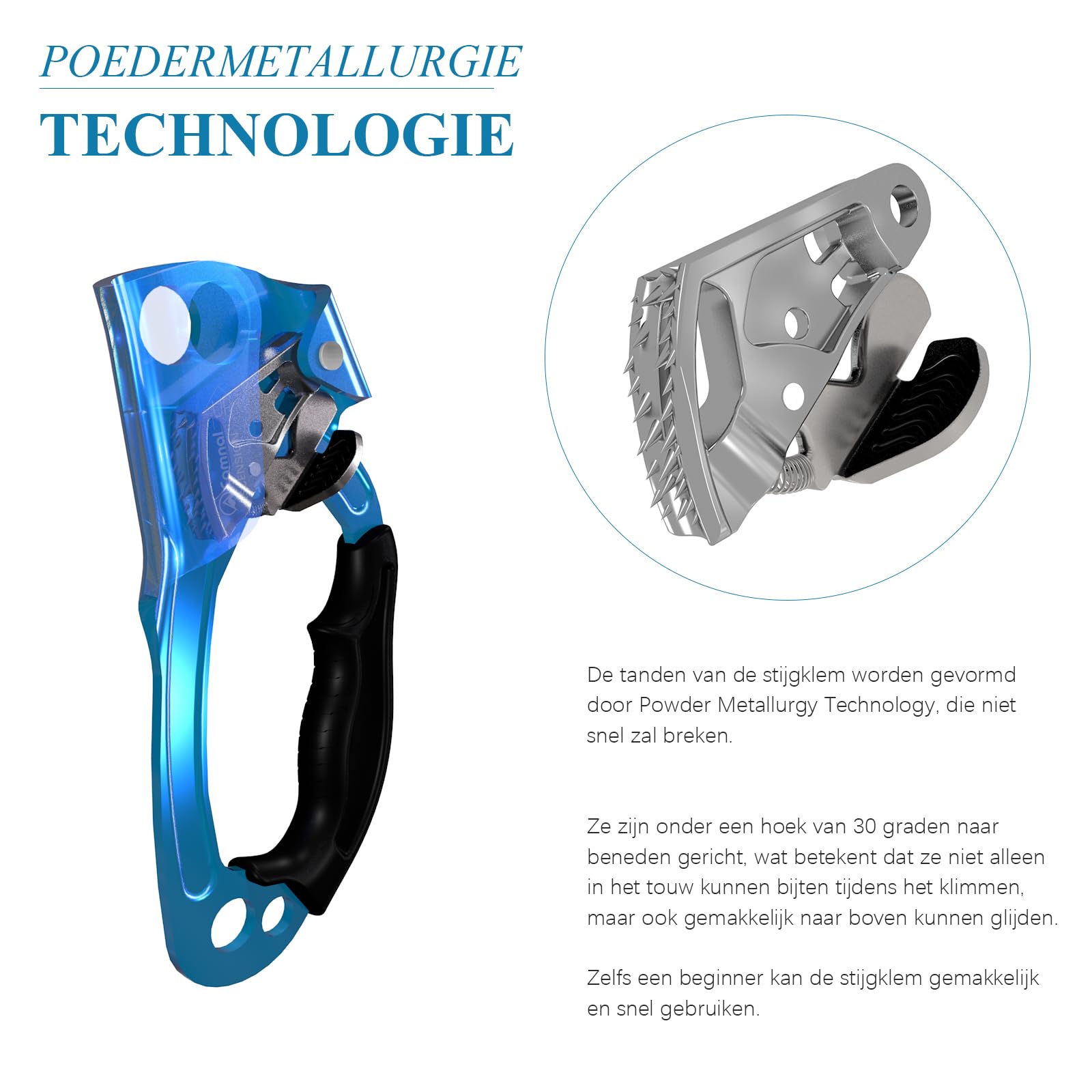 Kletteraufsteiger, UIAA- und CE-zertifizierter Aufsteiger mit Griff, für Seile von 8 bis 13 mm Durchmesser, für Arbeiten an Felsen, Bäumen und in der Höhe