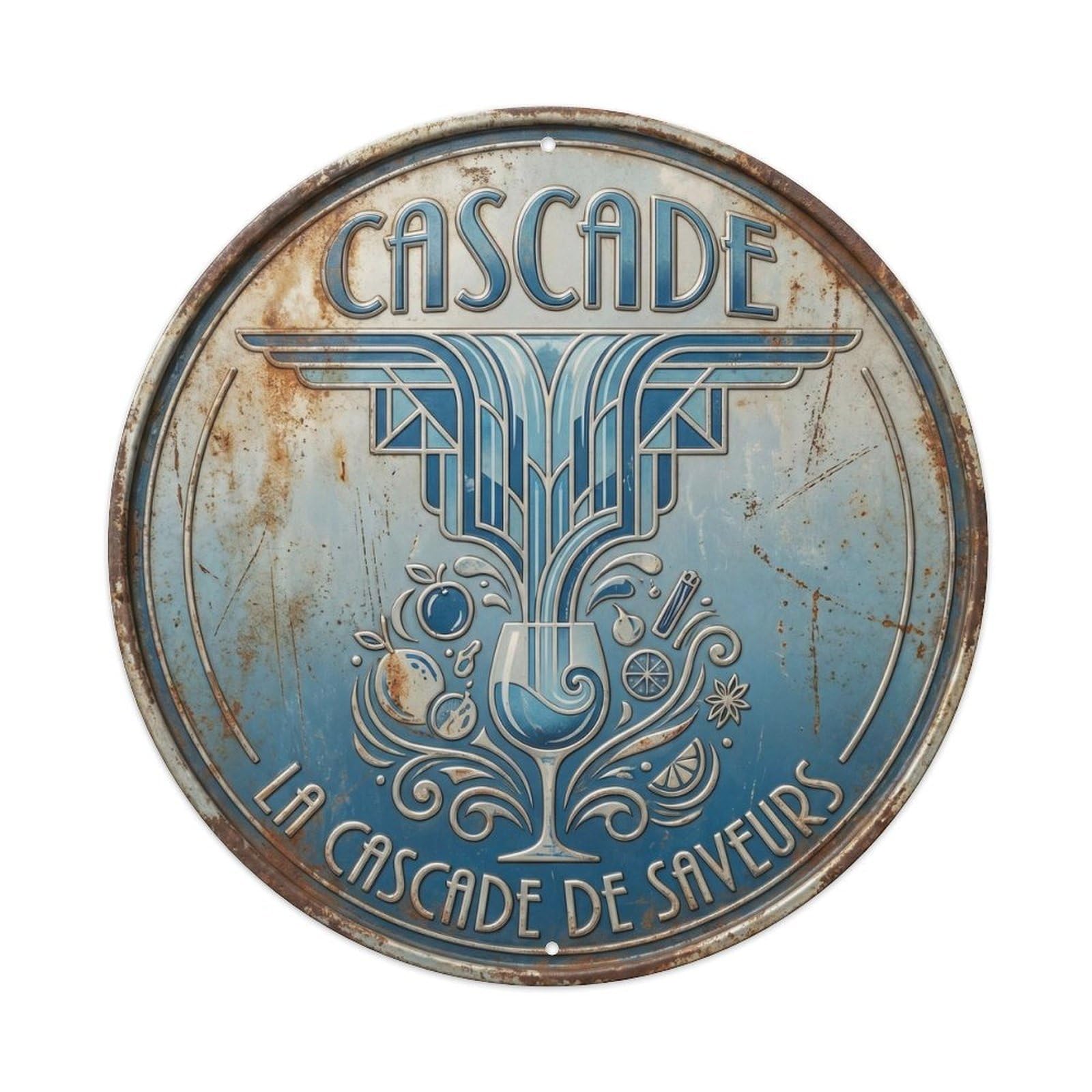 Cascade Humorous Bistro Cascade Vintage Metal Tin Sign Plaque Wall Decor for Cafe, Club Bar, Office, Garden Metal Poster 8x8Inch