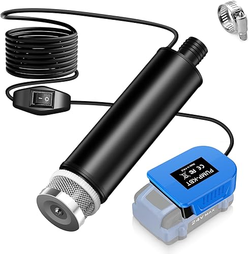 Bomba de agua sumergible para batería Kobalt de 24 V, 635 GPH 100 W, bomba de transferencia de agua inalámbrica para tina, estanque, jardín,