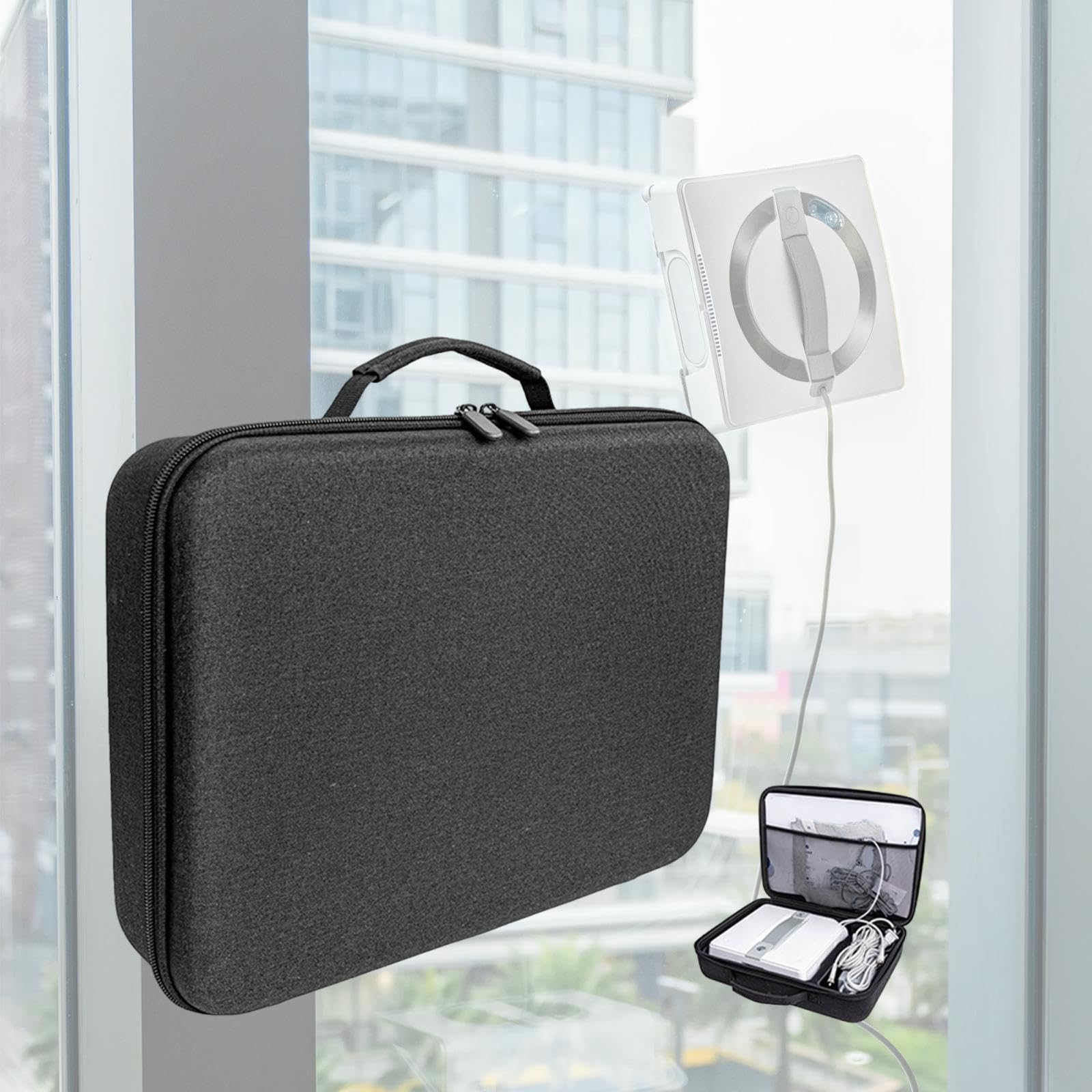 Sac de Rangement pour Organisateur de Nettoyeur de Vitres Automatique, Sac à Main de Transport Pratique et Résistant à L'usure pour Lave-vitre Int, Noir