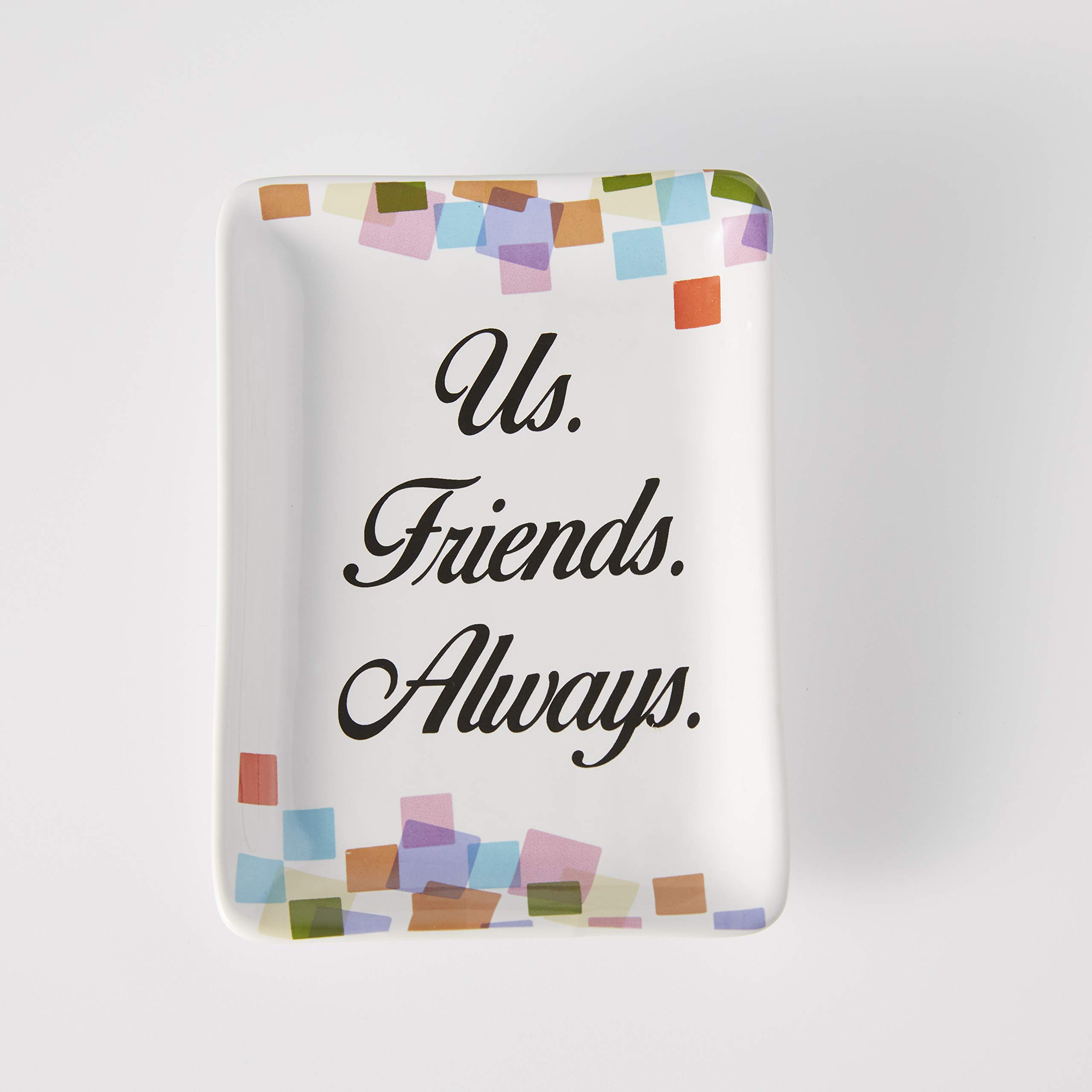 Fun Colorful Cubes White Ceramic Decorative Trinket Dish Ring Tray Earring Bracelet Holder Necklace Organizer For Birthday Gathering Highschool College Reunion – Us Friends Always