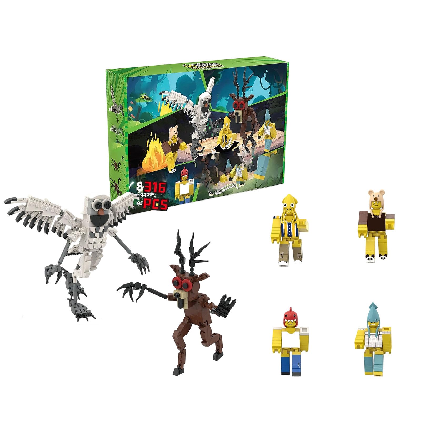 99 Nights in the Forest Figure Deer Toys Monster Action Figure Survive Game 99 Nights in the Forest Figures Building Blocks for Fans Boys Girls A10