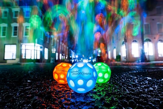 Waboba Moonshine Ball Light Up Moon Ball, Hyper Bouncy Balls That Light Up on Bounce, Fun Toys for Kids, Teenagers, Adults, Boys and Girls