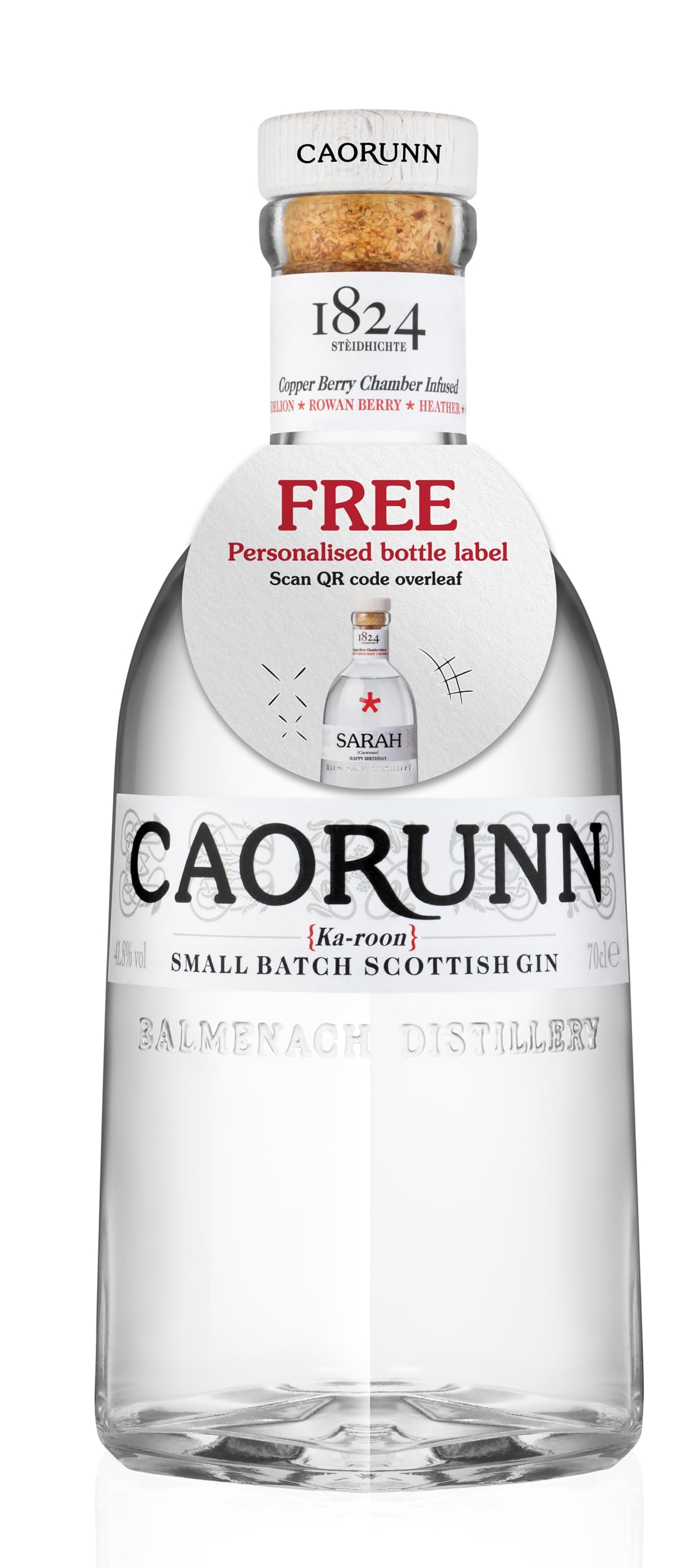 Scottish Gin, Handcrafted Premium Dry Gin, Distilled and Bottled at Balmanech Distillery,41.8% ABV, 70cl