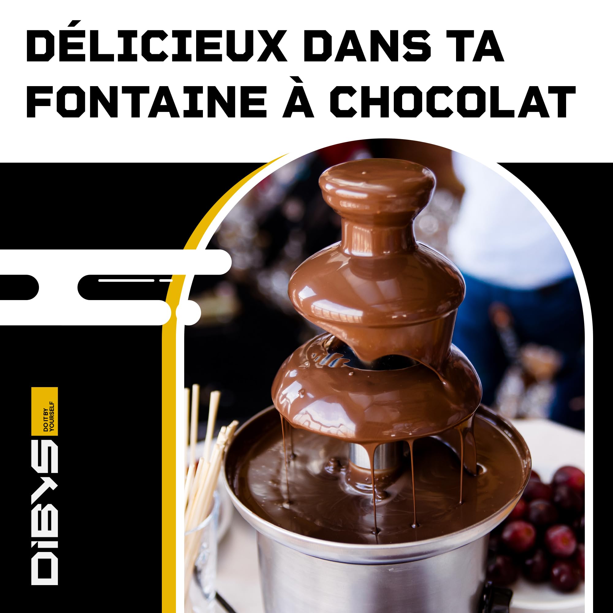 DIBYS Pépites de chocolat au lait 900 g | Chocolat belge pour fontaine à chocolat, fondue et couverture | Gouttes de chocolat idéales pour fondre | Pastilles dans une élégante boîte cadeau