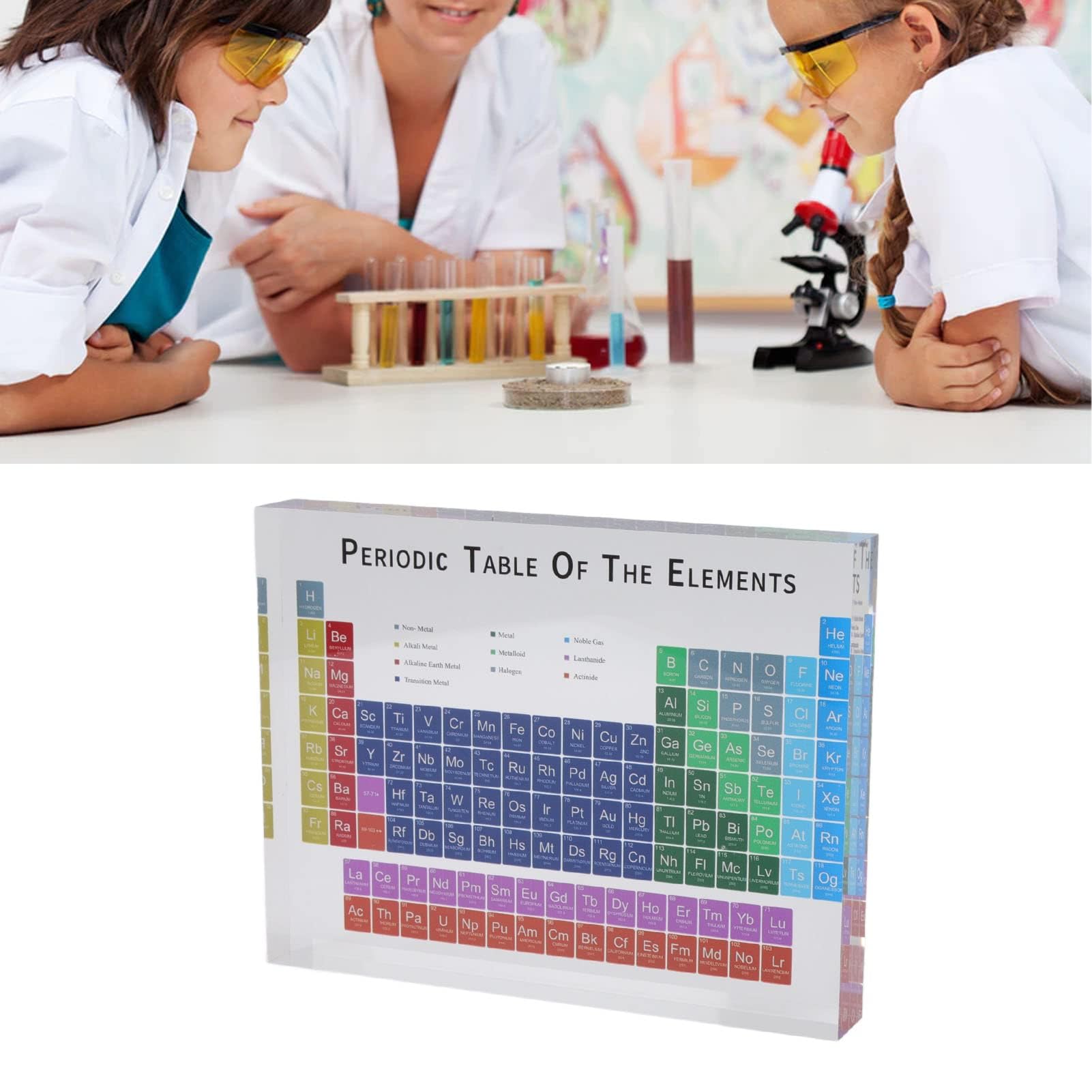 Elementi della Tavola Periodica Attraente Moderno Portatile Acrilico Inodore Tavola Periodica Decor Carino Educativo per la Casa per Il Laboratorio (S)